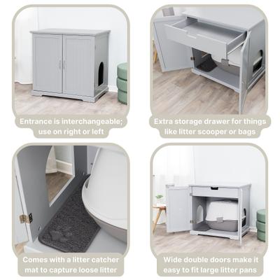 Show full view: TRIXIE Wooden Cat Litter Box Enclosure, X-Large, Gray slide 6 of 10