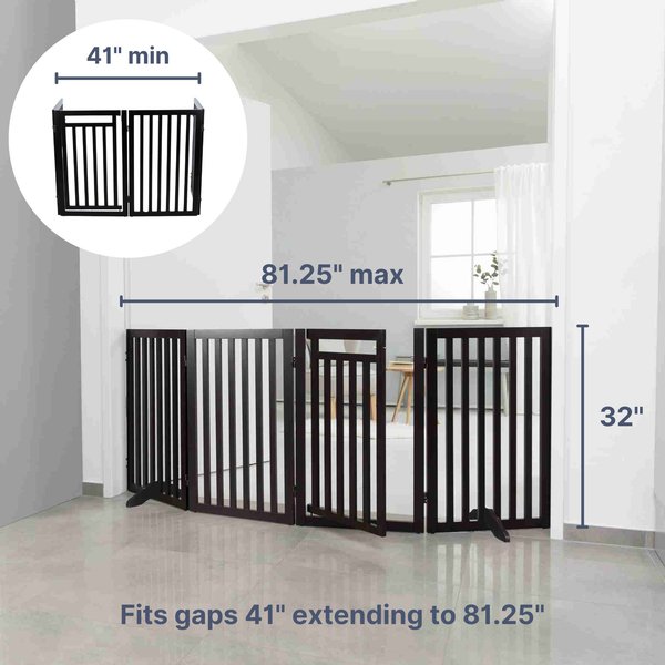 TRIXIE Wooden Dog Gate, Espresso Brown, 31.5-in