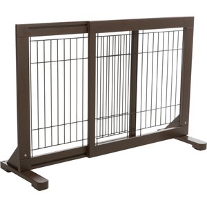 TRIXIE Wooden Freestanding Dog Gate, 43-in, Espresso Brown