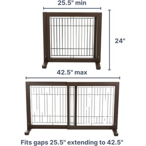 TRIXIE Wooden Freestanding Dog Gate, 43-in, Espresso Brown
