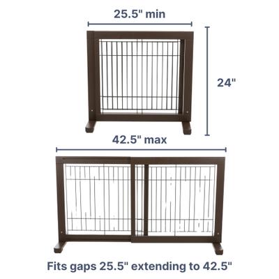 Show full view: TRIXIE Wooden Freestanding Dog Gate, 43-in, Espresso Brown slide 4 of 8