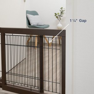 TRIXIE Wooden Freestanding Dog Gate, 43-in, Espresso Brown