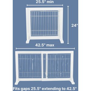 TRIXIE Wooden Freestanding Dog Gate, 43-in, White
