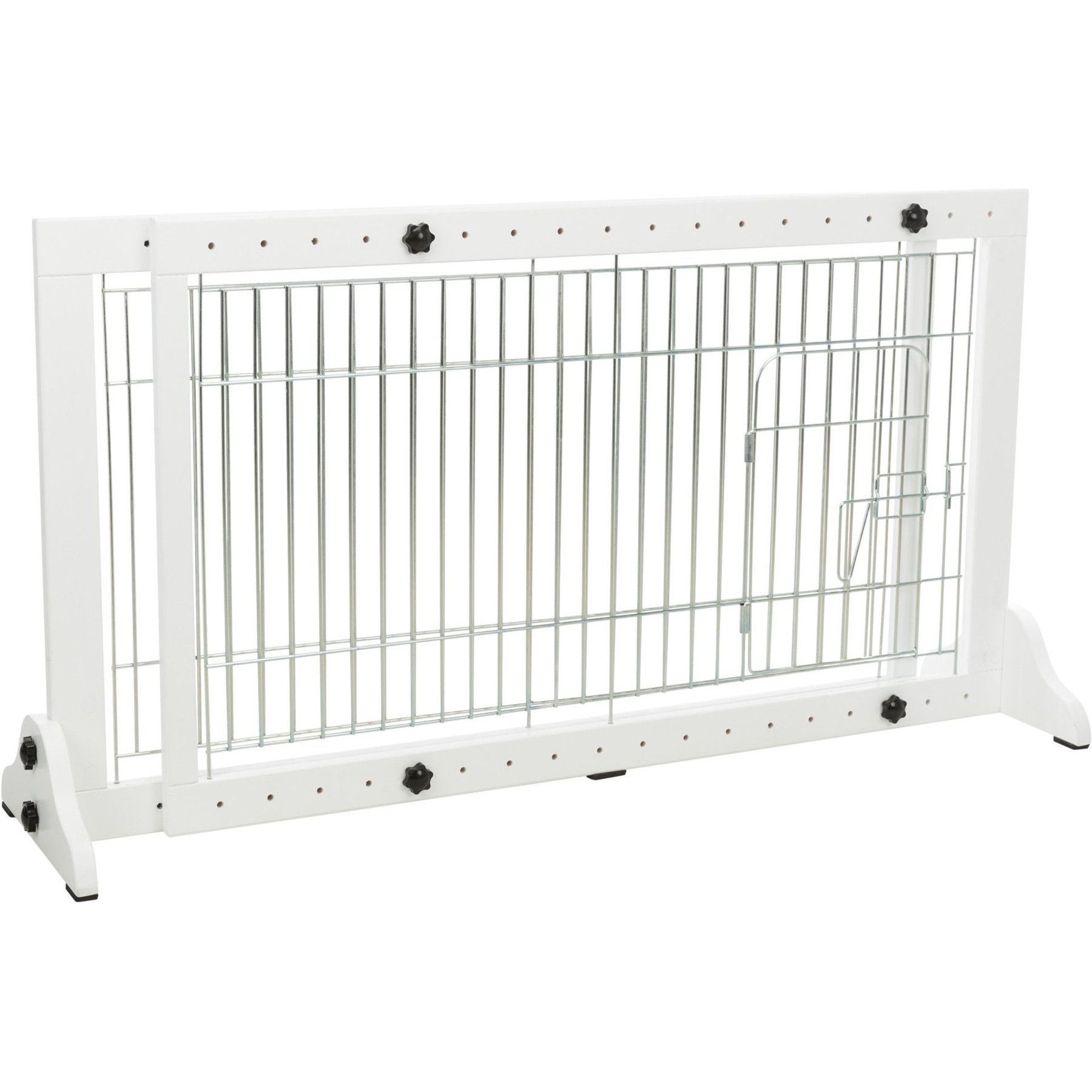 TRIXIE Wooden Freestanding Pet Gate with Door, White