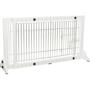 TRIXIE Wooden Freestanding Pet Gate with Door, White