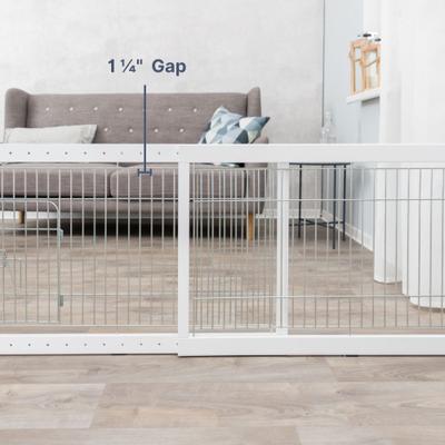 Show full view: TRIXIE Wooden Freestanding Pet Gate with Door, White slide 4 of 7