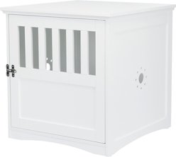 TRIXIE Wooden Single Door Furniture Style Dog Crate, White, 19 inch