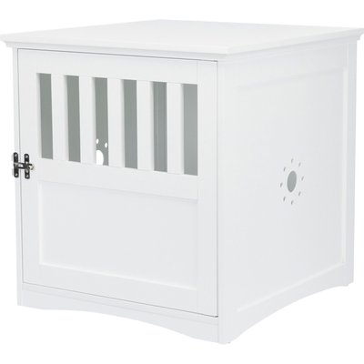 TRIXIE TRIXIE Wooden Single Door Furniture Style Dog Crate, White, 19 inch