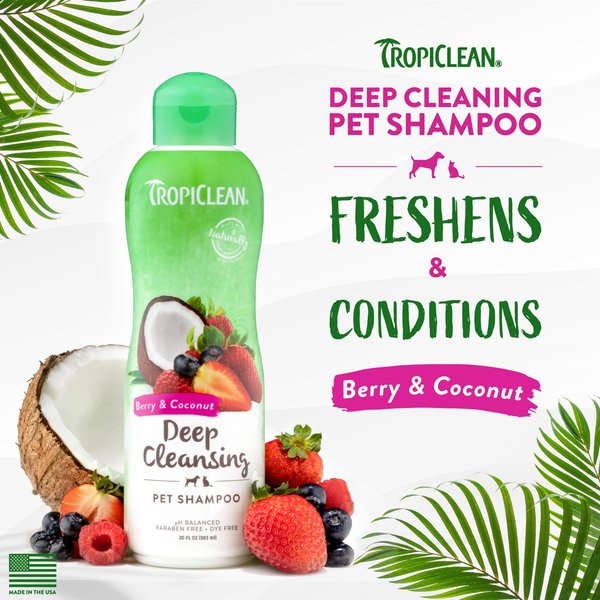 TropiClean Berry & Coconut Deep Cleansing Cat Shampoo