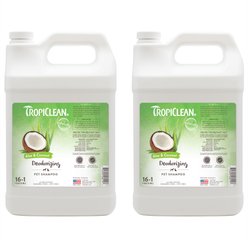 TropiClean Deodorizing Aloe & Coconut Dog & Cat Shampoo, 1-gal bottle, bundle of 2