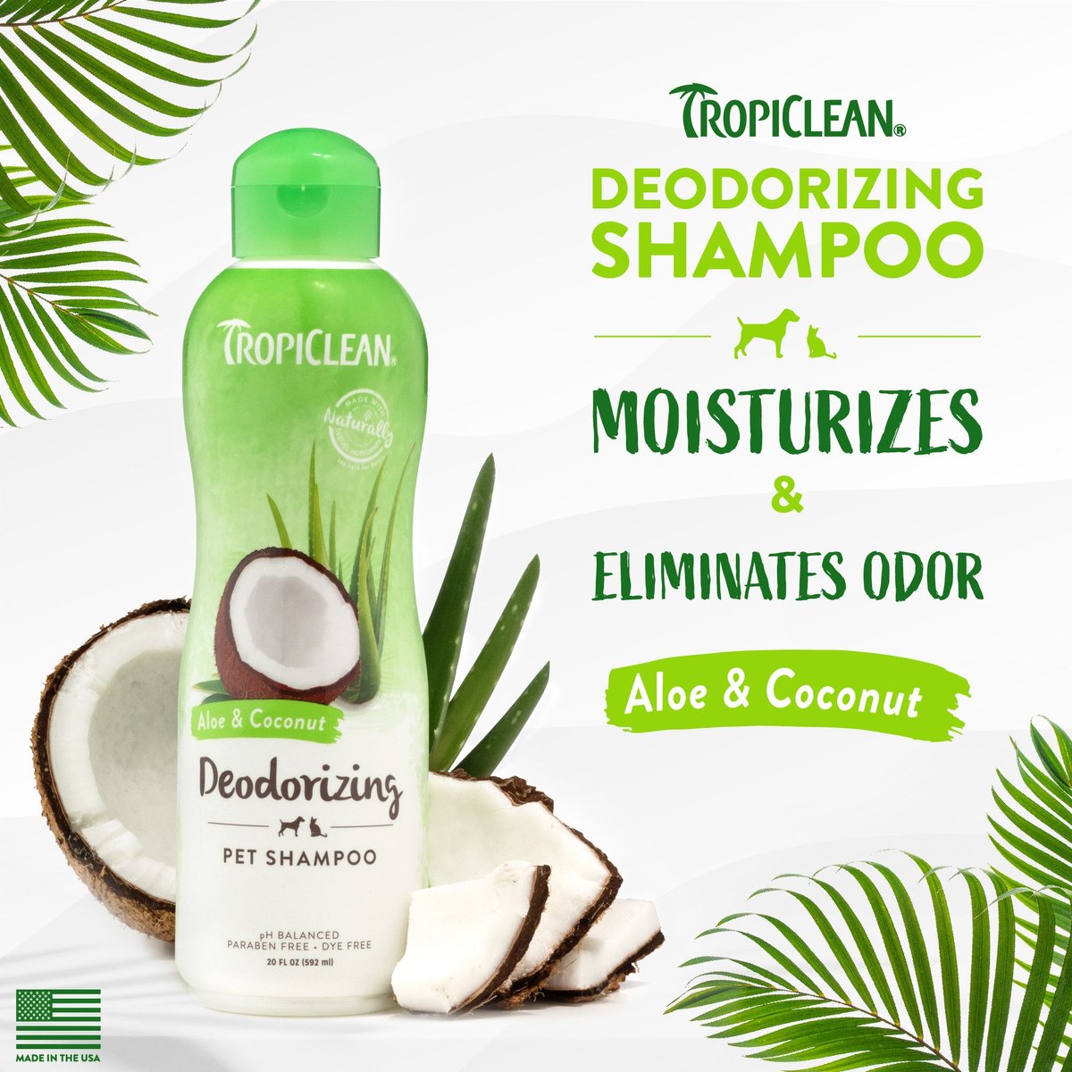TropiClean Deodorizing Aloe & Coconut Dog & Cat Shampoo