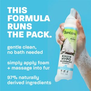 TropiClean Dry No Rinse Waterless Hypo Allergenic Dog & Cat Shampoo, 7.4-fl oz bottle