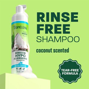 TropiClean Dry No Rinse Waterless Hypo Allergenic Dog & Cat Shampoo, 7.4-fl oz bottle