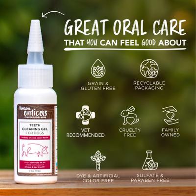 Show full view: TropiClean Enticers Hickory Smoked Bacon Flavor Dog Teeth Cleaning Gel, 2-oz tube slide 8 of 11