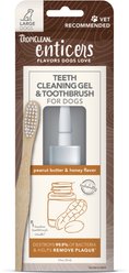 TropiClean Enticers Peanut Butter & Honey Flavored Toothpaste Large Dog Tooth Brushing Kit, 2-oz tube slide 1 of 8
