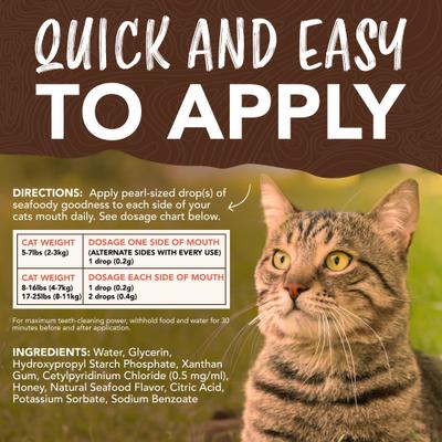 Show full view: TropiClean Enticers Seafood Medley Flavor Cat Teeth Cleaning Gel, 2-oz tube slide 9 of 10