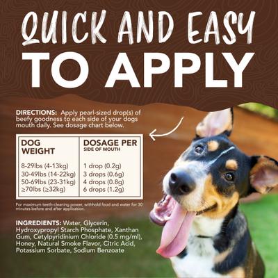 Show full view: TropiClean Enticers Smoked Beef Brisket Flavor Dog Teeth Cleaning Gel, 2-oz tube slide 9 of 11