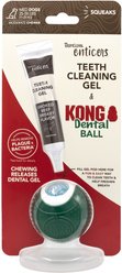 TropiClean Enticers Smoked Beef Brisket Flavored Toothpaste + KONG Dental Ball Kit for Medium Dogs