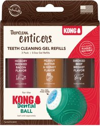 TropiClean Enticers Teeth Cleaning Gel Variety Pack Refill for KONG Dental Ball, 0.5-oz, 3 count