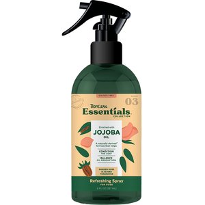 TropiClean Essentials Conditioning Jojoba Oil Dog Deodorizing Spray, 8-fl oz bottle
