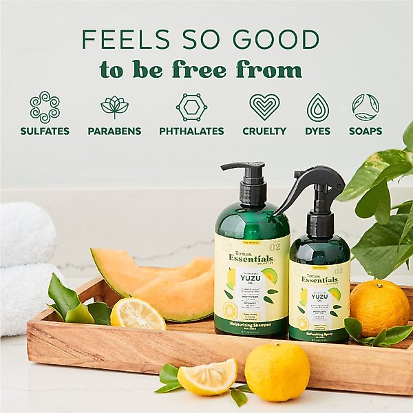 Show full view: TropiClean Essentials Hydrating Yuzu Fruit Deodorizing Spray for Dogs, 8-fl oz bottle slide 5 of 7