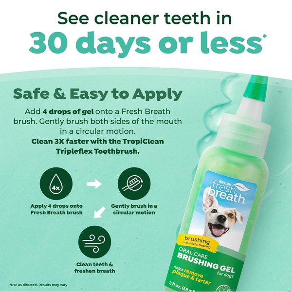 TropiClean Fresh Breath Brushing Dog Dental Gel