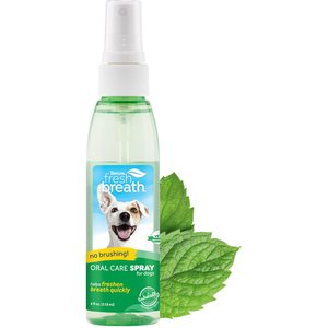 TropiClean Fresh Breath Oral Care Breath Freshener Dog Dental Spray, 4-oz bottle
