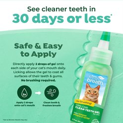 TropiClean Fresh Breath Oral Care Clean Teeth Plaque & Tartar Remover Cat Dental Gel, 2-fl oz bottle slide 2 of 8