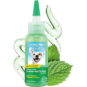TropiClean Fresh Breath Oral Care Clean Teeth Plaque & Tartar Remover Dog Dental Gel, 2-fl oz bottle