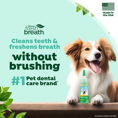 Show full view: TropiClean Fresh Breath Oral Care Clean Teeth Plaque & Tartar Remover Dog Dental Gel, 2-fl oz bottle slide 3 of 10