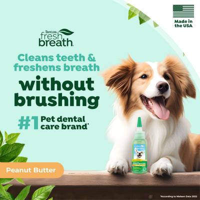 Show full view: TropiClean Fresh Breath Oral Care Clean Teeth Plaque & Tartar Remover Peanut Butter Flavored Dog Dental Gel, 2-fl oz bottle slide 3 of 10