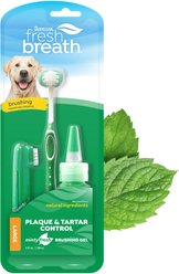 TropiClean Fresh Breath Oral Care Helps Remove Plaque & Tartar Large Dog Toothbrush Kit, bundle of 2