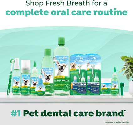 Show full view: TropiClean Fresh Breath Oral Care Helps Remove Plaque & Tartar Large Dog Toothbrush Kit, bundle of 2 slide 9 of 12