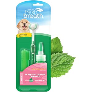 TropiClean Fresh Breath Oral Care Plaque & Tartar Defense Puppy Dental Kit