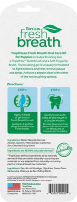 Show full view: TropiClean Fresh Breath Oral Care Plaque & Tartar Defense Puppy Dental Kit slide 3 of 11