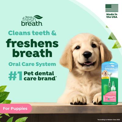 Show full view: TropiClean Fresh Breath Oral Care Plaque & Tartar Defense Puppy Dental Kit slide 4 of 11
