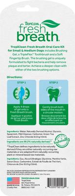 Show full view: TropiClean Fresh Breath Oral Care Plaque & Tartar Remover Small/Medium Dog Toothbrush Kit slide 3 of 12