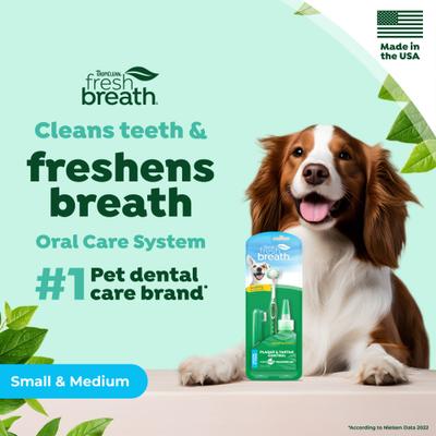 Show full view: TropiClean Fresh Breath Oral Care Plaque & Tartar Remover Small/Medium Dog Toothbrush Kit slide 4 of 12