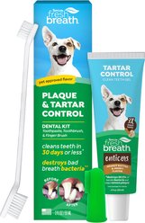 TropiClean Fresh Breath Peanut Butter Oral Care Dog & Cat Dental Kit, 2-fl oz