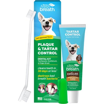 TropiClean TropiClean Fresh Breath Peanut Butter Oral Care Dog & Cat Dental Kit, 2-fl oz