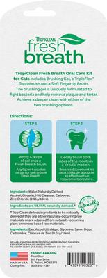 Show full view: TropiClean Fresh Breath Plaque & Tartar Remover Cat Dental Kit slide 3 of 12