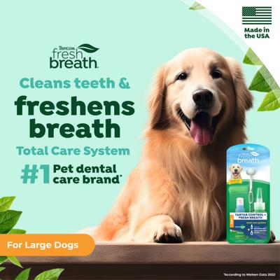 Show full view: TropiClean Fresh Breath Total Care Cleans Teeth & Freshens Breath Dental Kit for Large Dogs slide 4 of 11