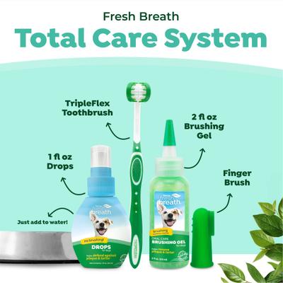 Show full view: TropiClean Fresh Breath Total Care Cleans Teeth & Freshens Breath Dental Kit for Large Dogs slide 5 of 11