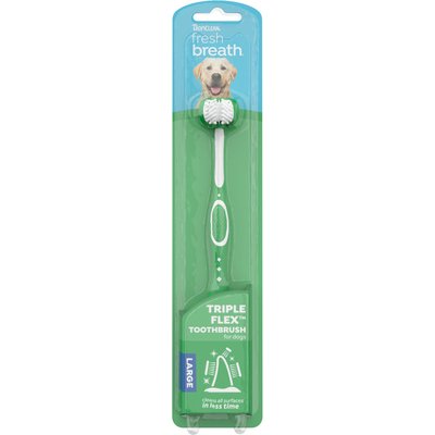 TropiClean TropiClean Fresh Breath Tripleflex Plaque & Tartar Remover Large Dog Toothbrush, 1 count