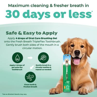 Show full view: TropiClean Fresh Breath Tripleflex Plaque & Tartar Remover Large Dog Toothbrush, 1 count slide 5 of 11
