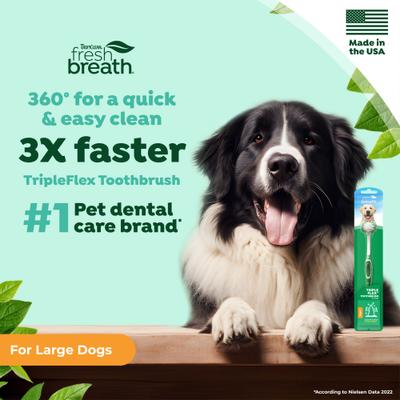 Show full view: TropiClean Fresh Breath Tripleflex Plaque & Tartar Remover Large Dog Toothbrush, 1 count slide 4 of 11