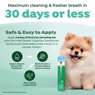 Show full view: TropiClean Fresh Breath Tripleflex Plaque & Tartar Remover Small Dog Toothbrush, 1 count slide 5 of 11