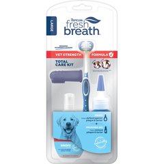 TropiClean Fresh Breath Vet Strength Formula Total Care Dental Kit for Large Dogs, 2-fl oz bottle