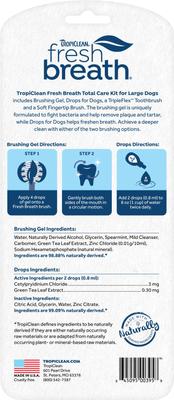 Show full view: TropiClean Fresh Breath Vet Strength Formula Total Care Dental Kit for Large Dogs, 2-fl oz bottle slide 3 of 10