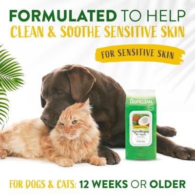 Show full view: TropiClean Hypo-Allergenic Gentle Coconut Puppy & Kitten Shampoo, 20-oz bottle + Deodorizing Dogs Wipes, 100 count slide 8 of 9